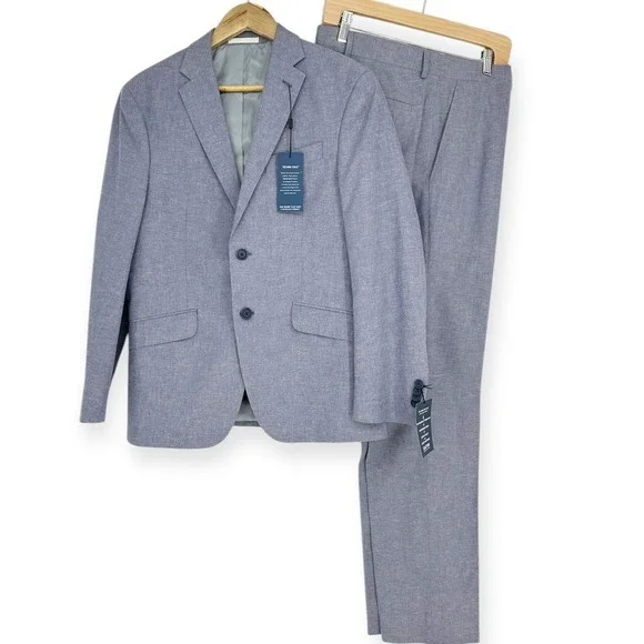 Kenneth Cole Reaction Men's Linen Techni-Cole Suit Modern Fit 38S Jacket 31Wx32L - Picture 2 of 13